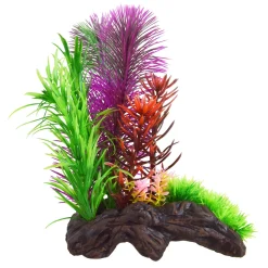 Ceramic Driftwood with Plant C Aquarium Ornament