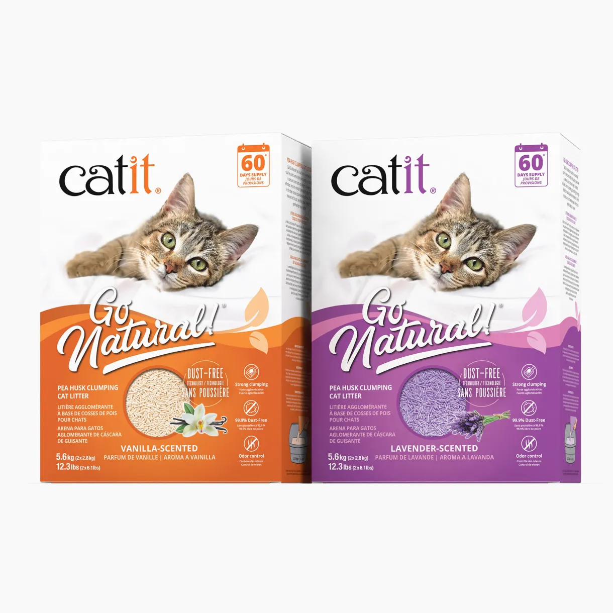 Go Natural! Pea Husk Clumping Cat Litter Vanilla 5.6kg