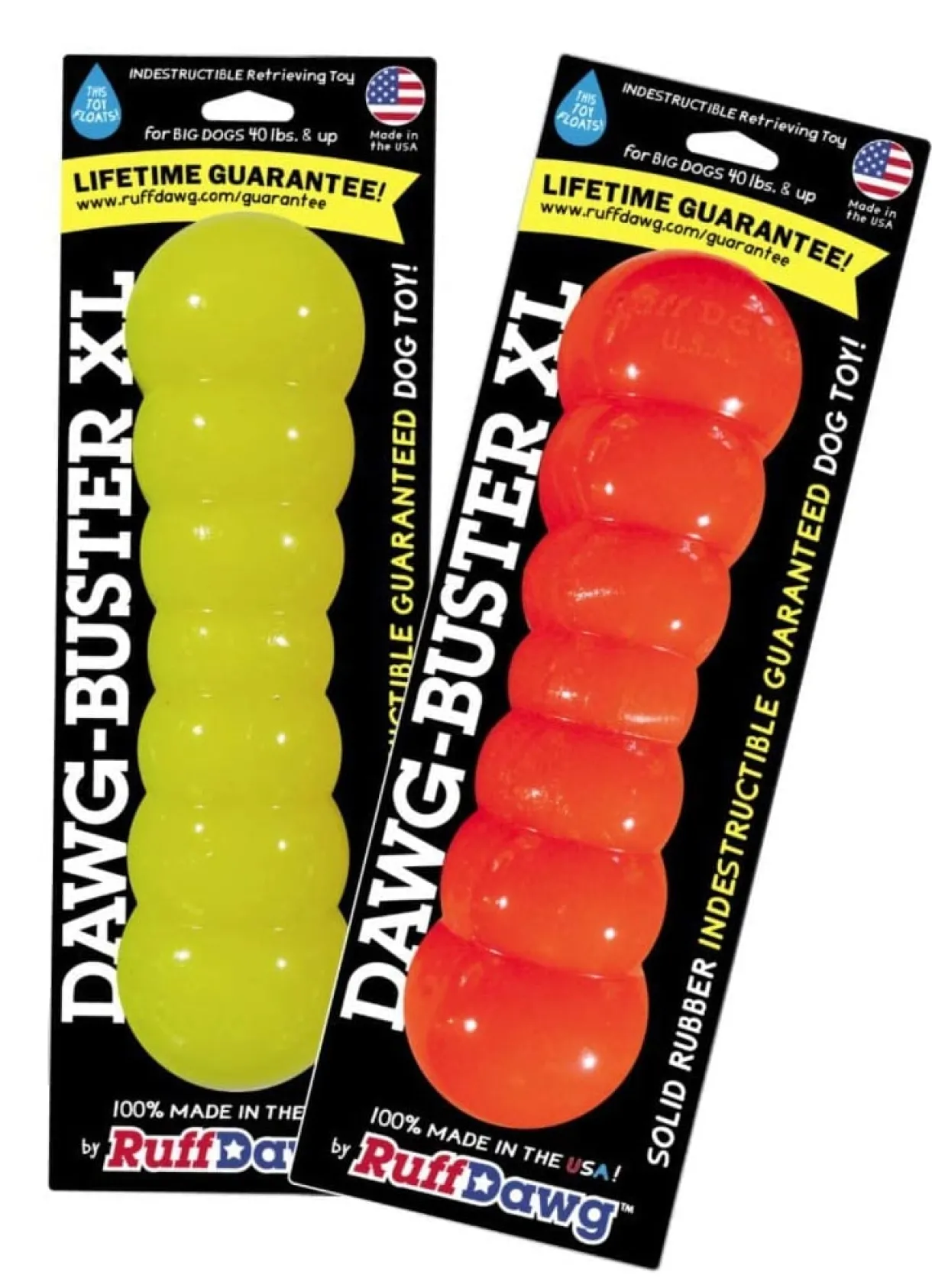 Indestructible Rubber Dawg-Buster Assorted XL 12"x3.25"