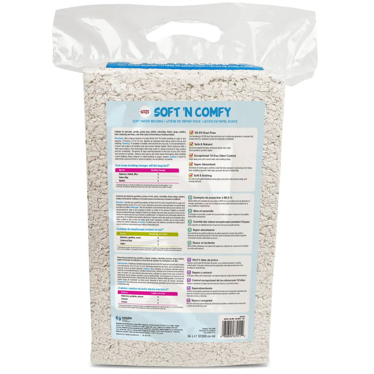 Living World Soft 'N Comfy Paper Bedding - 36 L (2200 cu in) - White