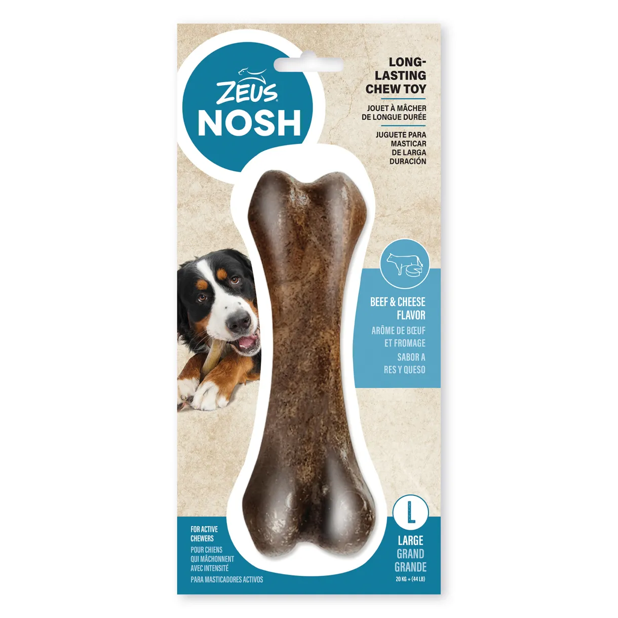 Nosh Strong Chew Bone Beef & Cheese Flavor Large
