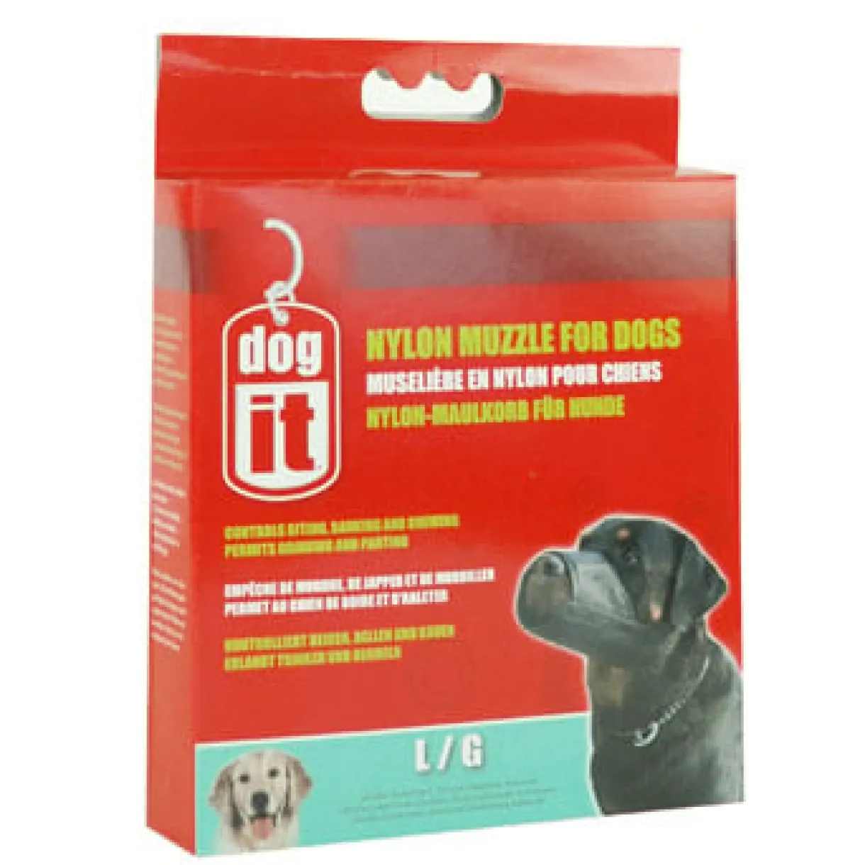 Nylon Dog Muzzle Black Large (18.5cm/7.3")