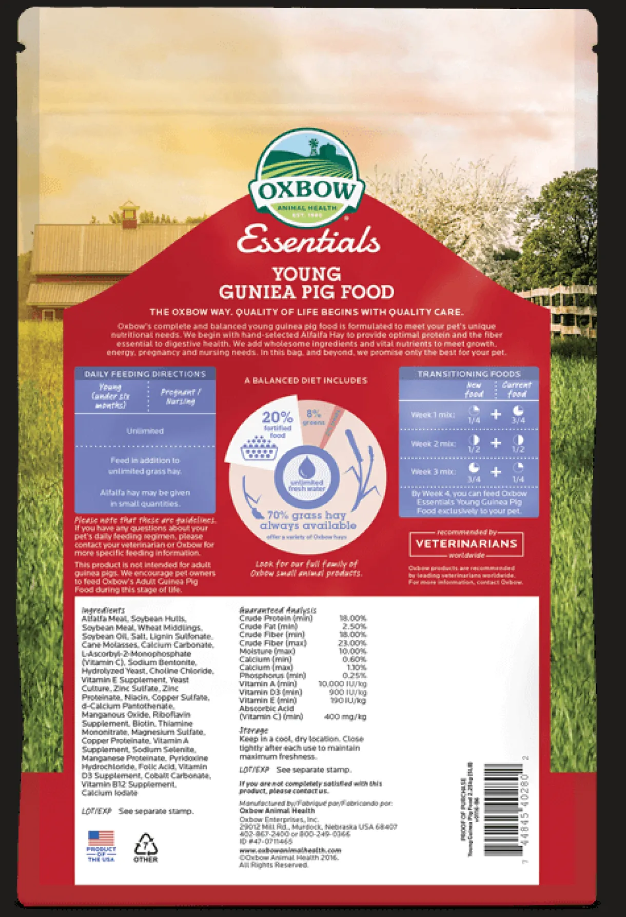 Oxbow Essentials Young Guinea Pig Food 10lb