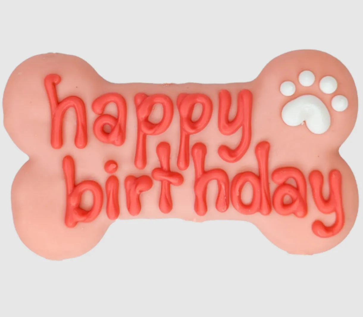 Pink Happy Birthday 6" Bone Dog Cookie
