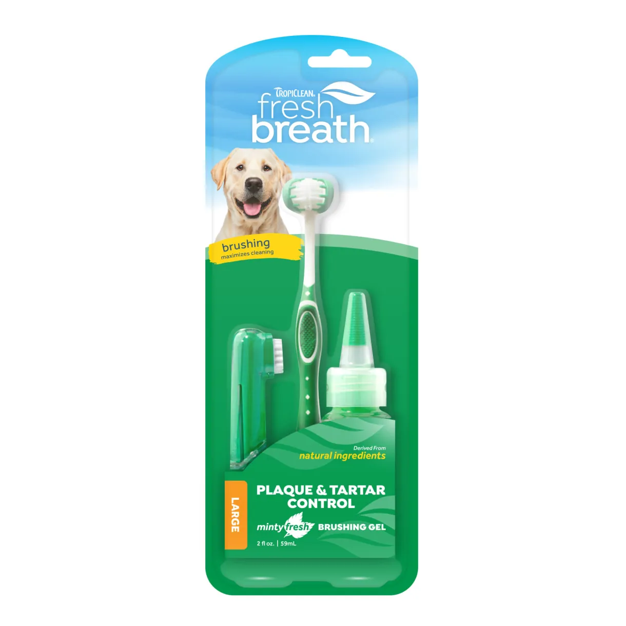 Tropiclean Fresh Breath Oral Care Kit for Large Dogs 3pc