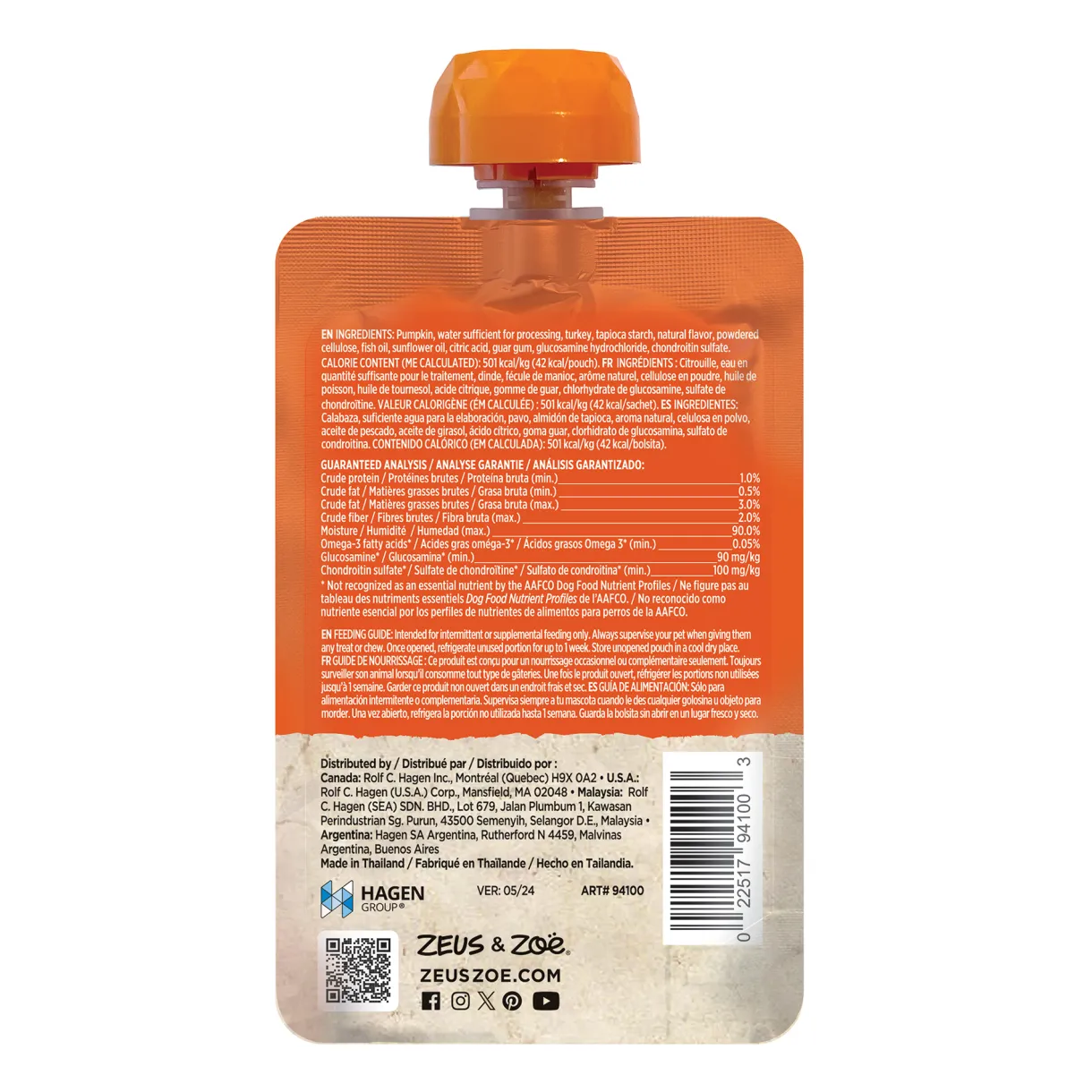 Zoe Licky Snack - Pumpkin & Turkey Recipe - 85g Pouch